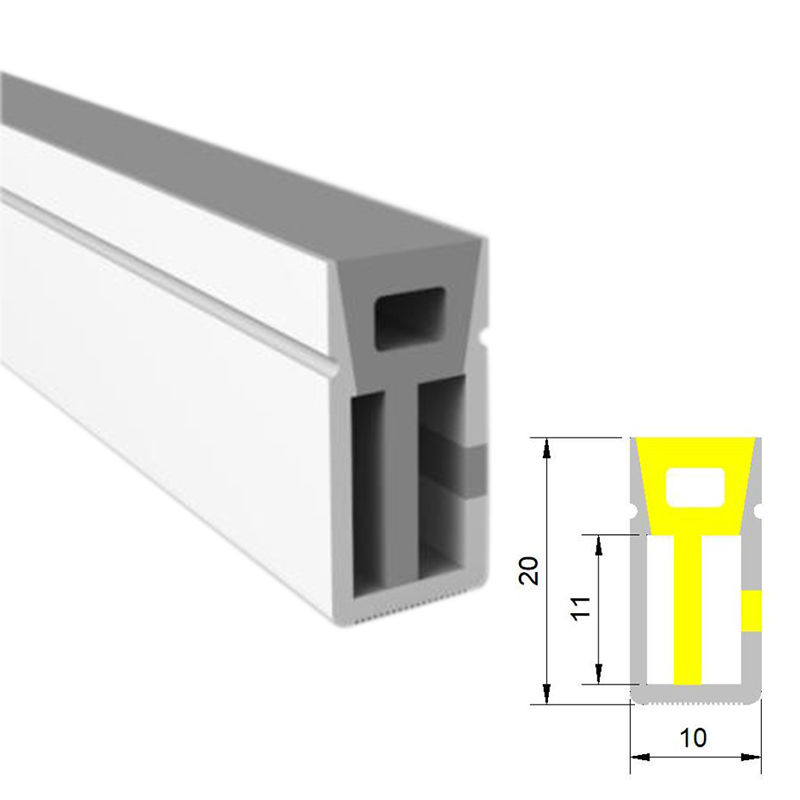 Flexible Silicone LED Diffuser Tube Outdoor Waterproof 120° Side Emitting 10*20mm